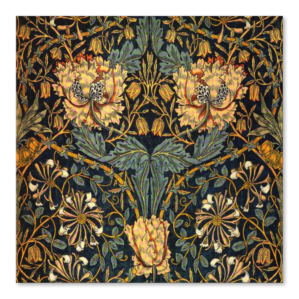 William Morris Honeysuckle Pattern Wallpaper