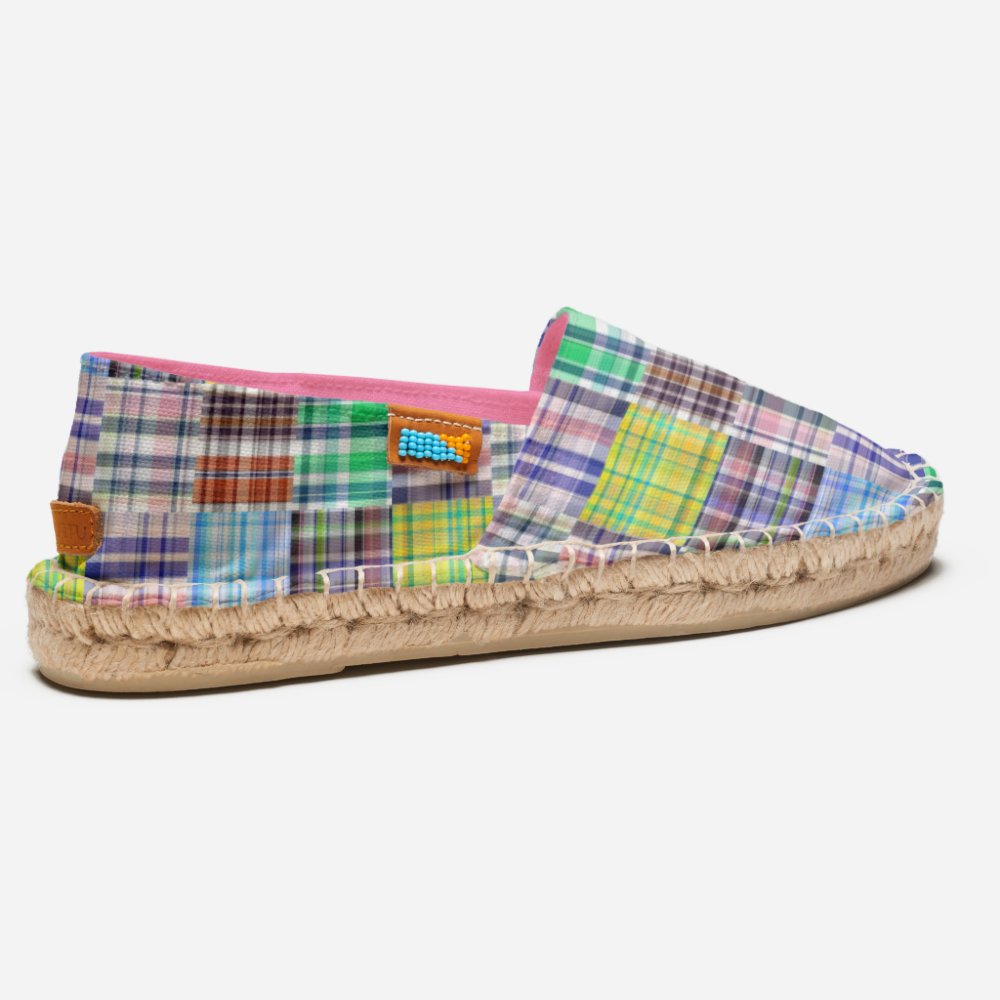 Preppy Patchwork Mixed Madras Faux Patchwork Espadrilles