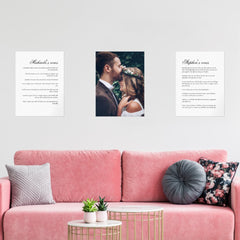 Married Couple's Wedding Vows & Photo Wall Art Sets