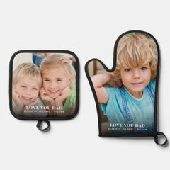 Dad Love You Photo Oven Mitt & Pot Holder Set