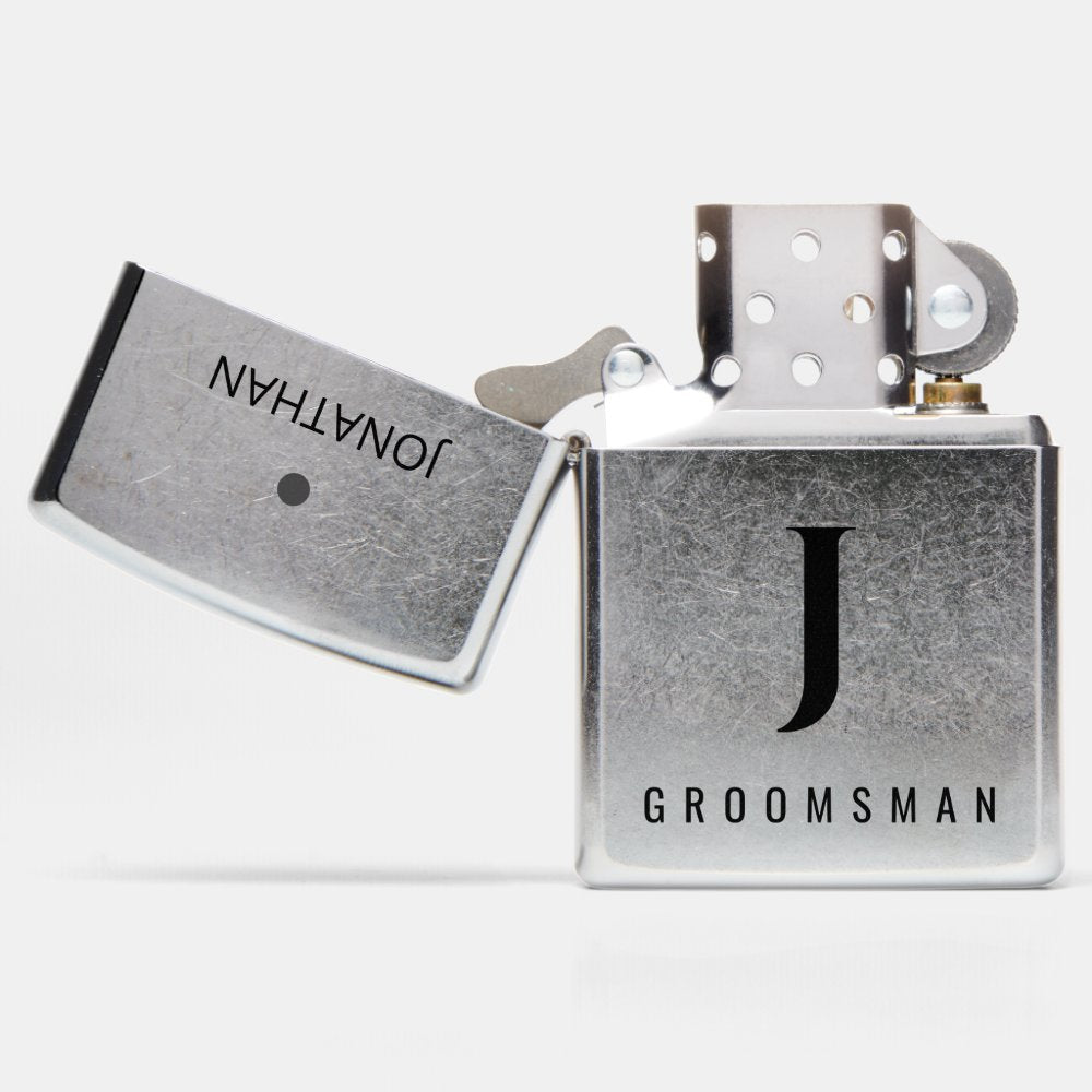 Groomsman | Best Man elegant monogrammed favor Zippo Lighter