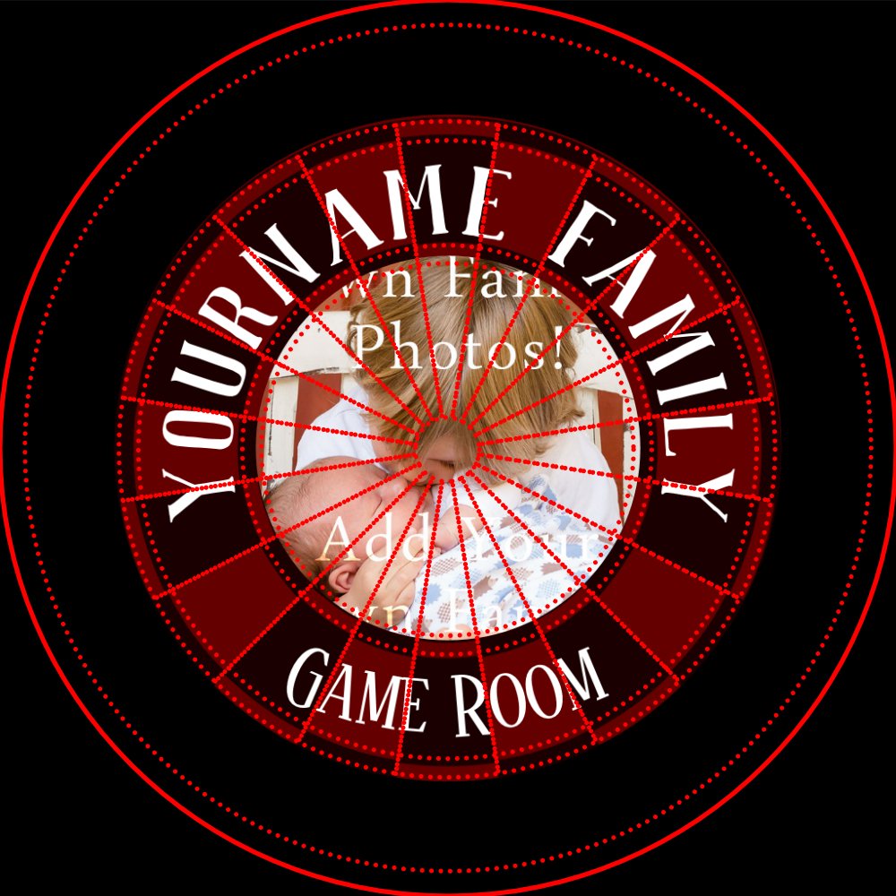 Family Name One Photo Game Room Dart Board