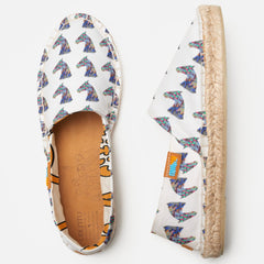 Blue Horse Head Canvas Slip On Shoes