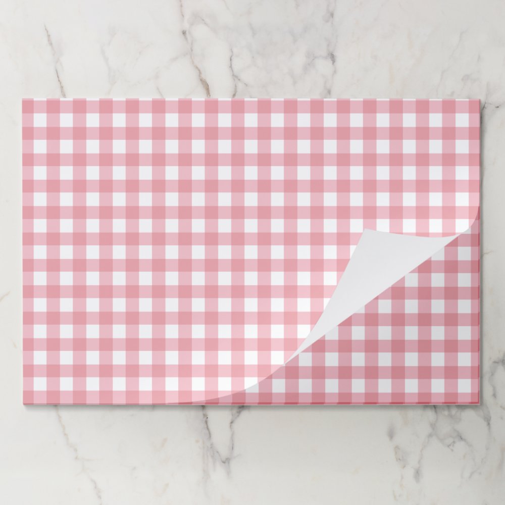 Pink gingham farm birthday paper placemats