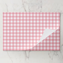Pink gingham farm birthday paper placemats