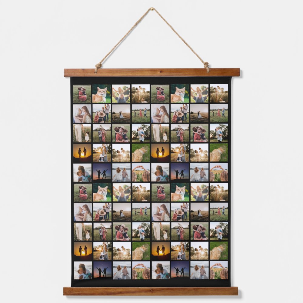 Personalized 80 Photo Collage Hanging Tapestry
