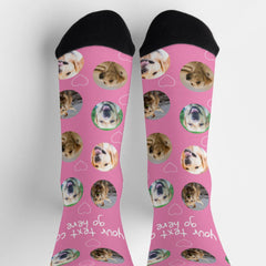 4 Photo collage and text template custom made Socks