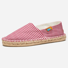 French Riviera Stripes Red White Espadrilles
