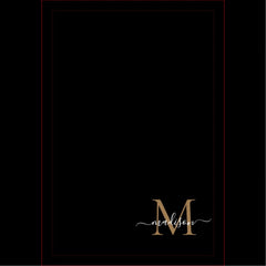 Elegant Stylish Black Gold Monogram Script Name Kitchen Towel