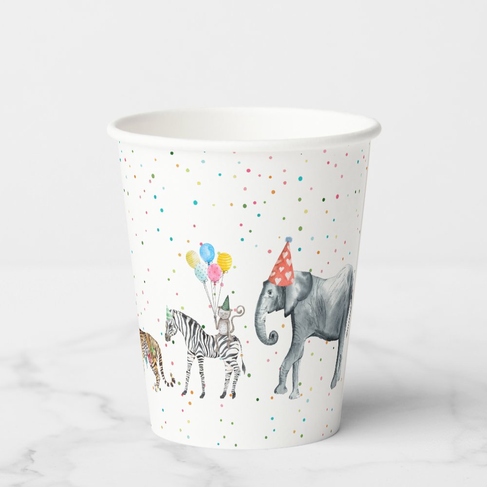 Modern Simple Party Animal | Wild Animal Birthday  Paper Cups