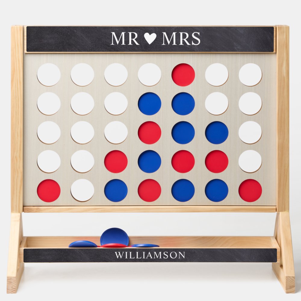 Chalkboard Giant Fast Four Wedding Lawn Game
