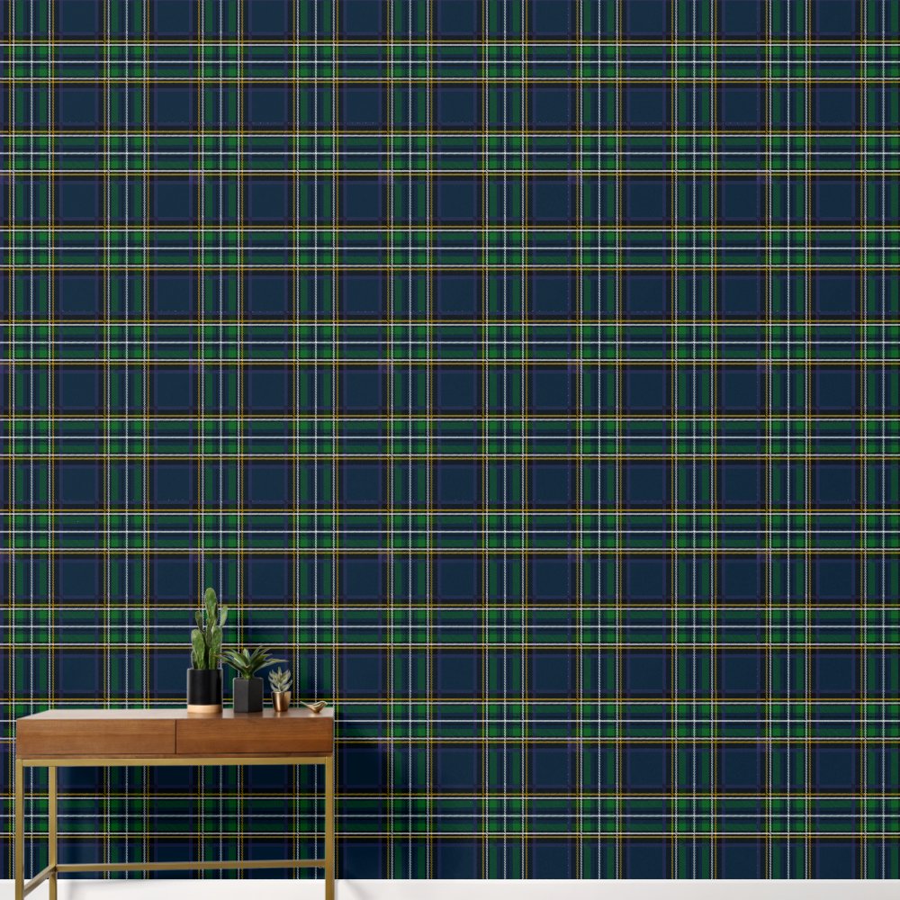 Green and Blue Tartan Plaid Wallpaper