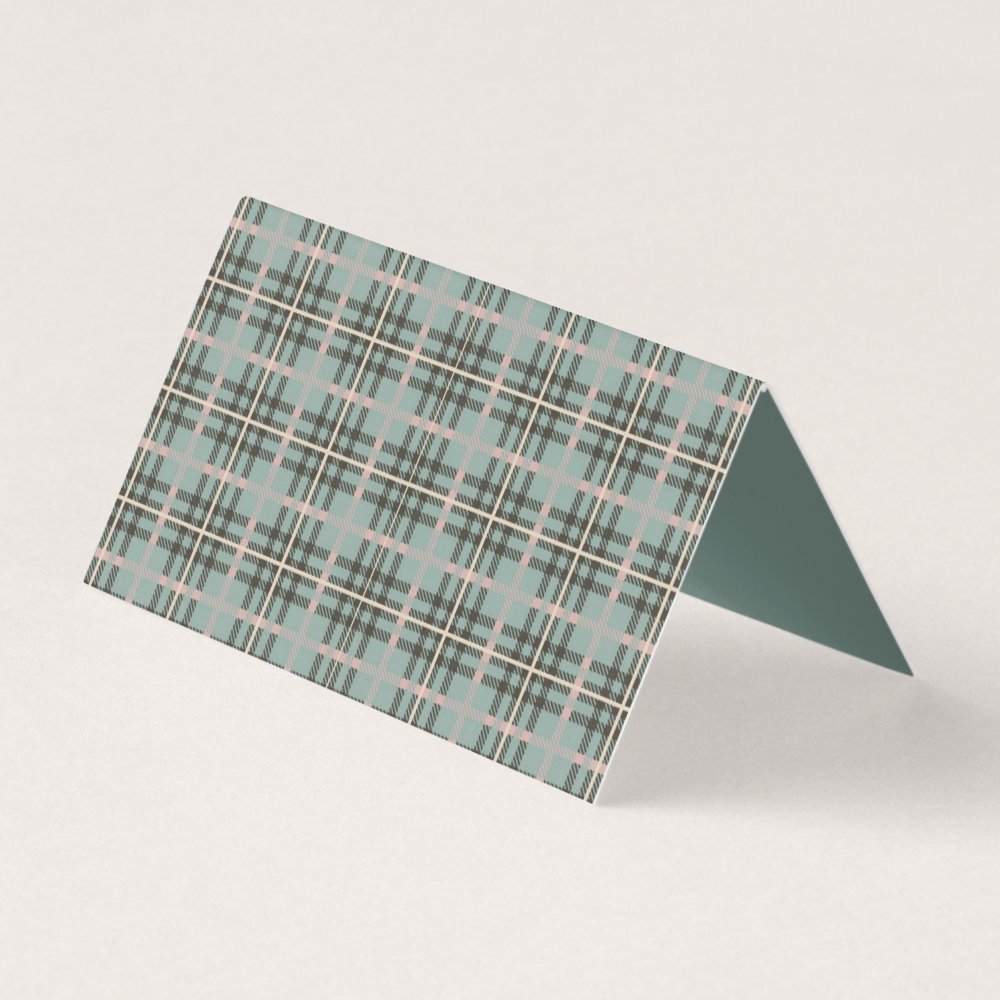 Pink Coquette Bow Bear Tartan Plaid Place Card