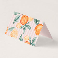 Pink Little Cutie Citrus Party Table Place Cards
