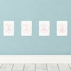 Quranic Wall Art Set - Floral Arabic Calligraphy