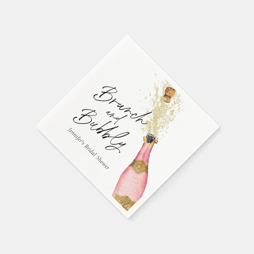 Brunch and Bubbly Bridal Shower Paper Napkins