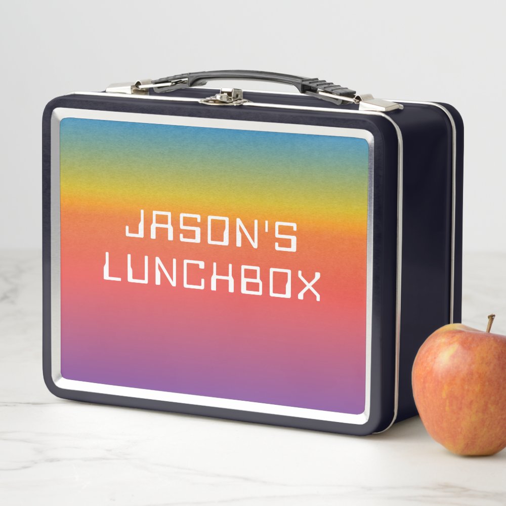 Rainbow Ombre Personalized Metal Lunch Box
