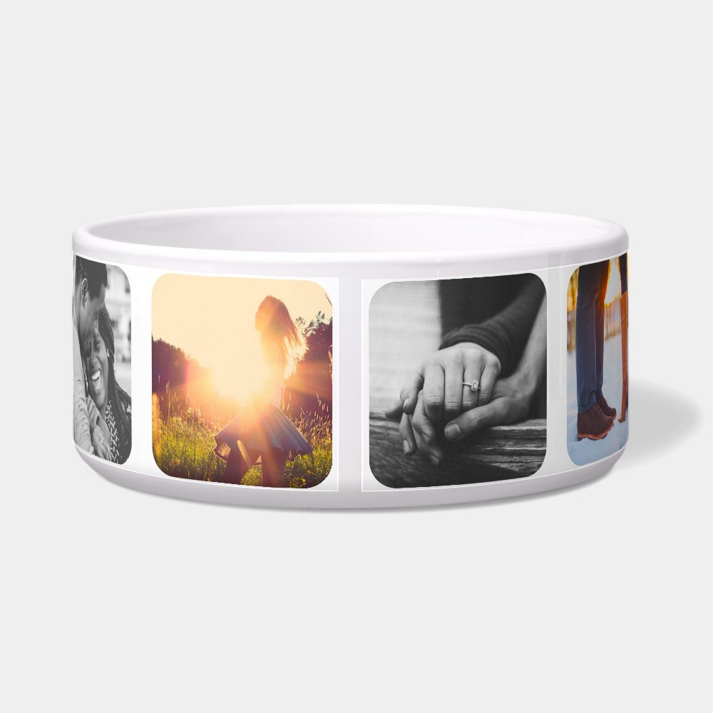 9 Photos in Round Edge Frame Pet Bowl
