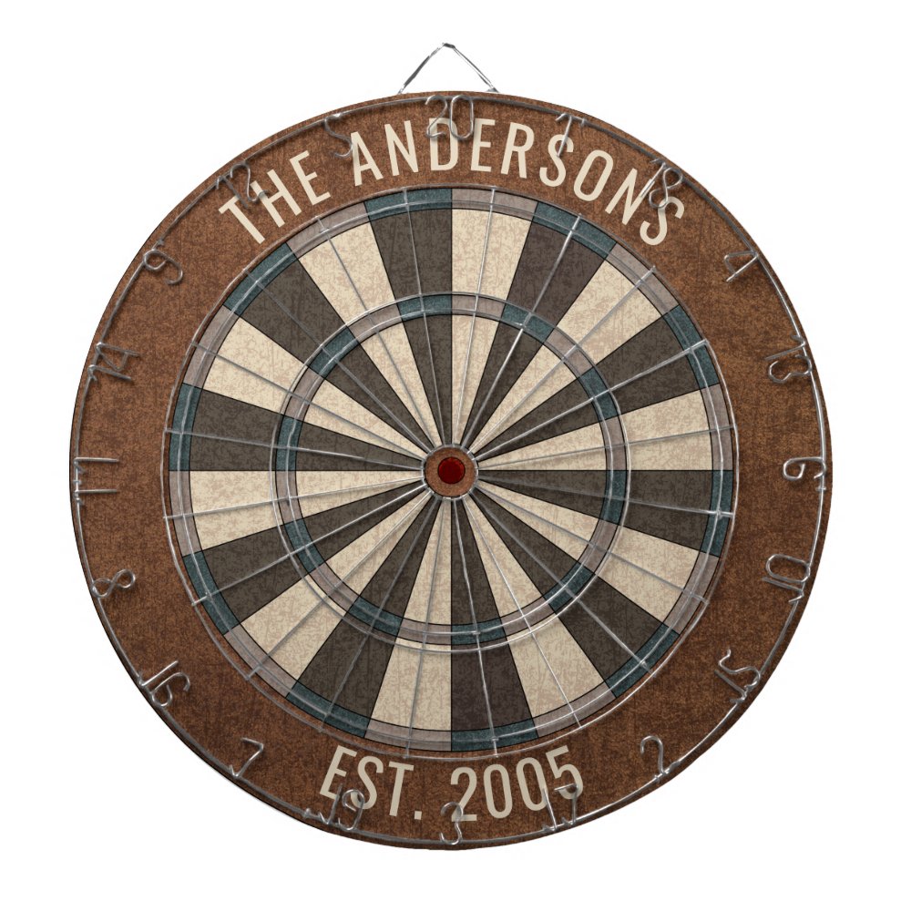 Custom Family Name Rustic Dartboard