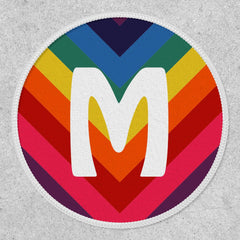 Awesome Retro Rainbow Chevron Monogram Patch