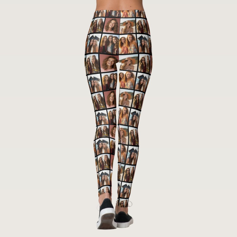 Create a Custom Photo Collage - 6 Photos - Text Leggings