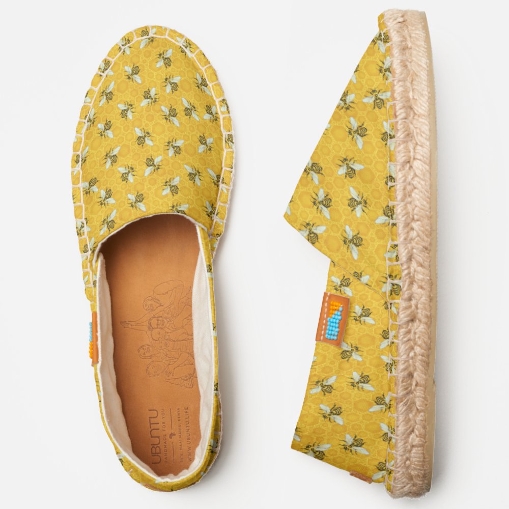 Honeybees Honeycomb Hive Bumble Bee Pattern Espadrilles