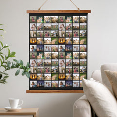 Personalized 80 Photo Collage Hanging Tapestry