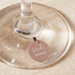 Blush Bachelorette Personalized Bride Gift Wine Charm