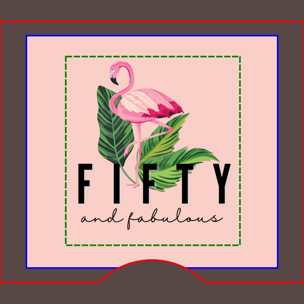 Fifty Fabulous Pink Flamingo 50th Birthday Can Cooler