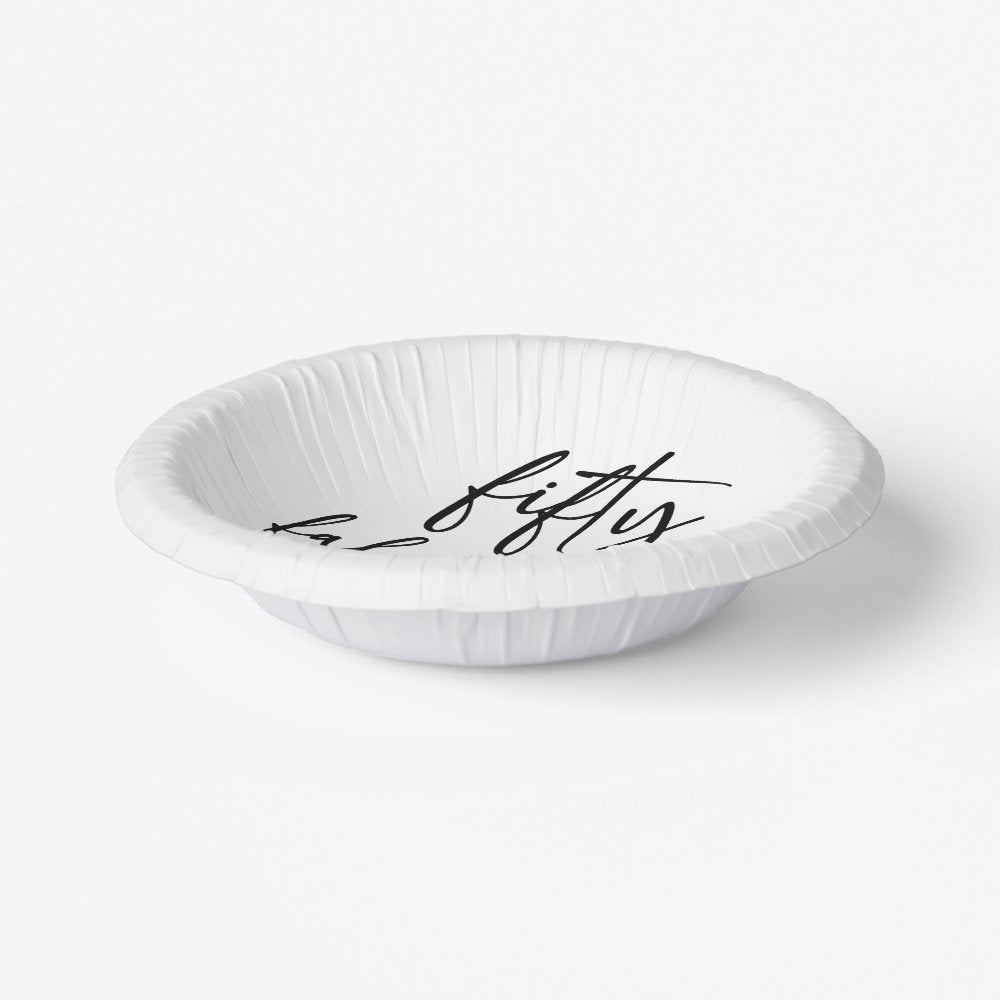 Fifty & Fabulous Minimal 50th Birthday Party Paper Bowls