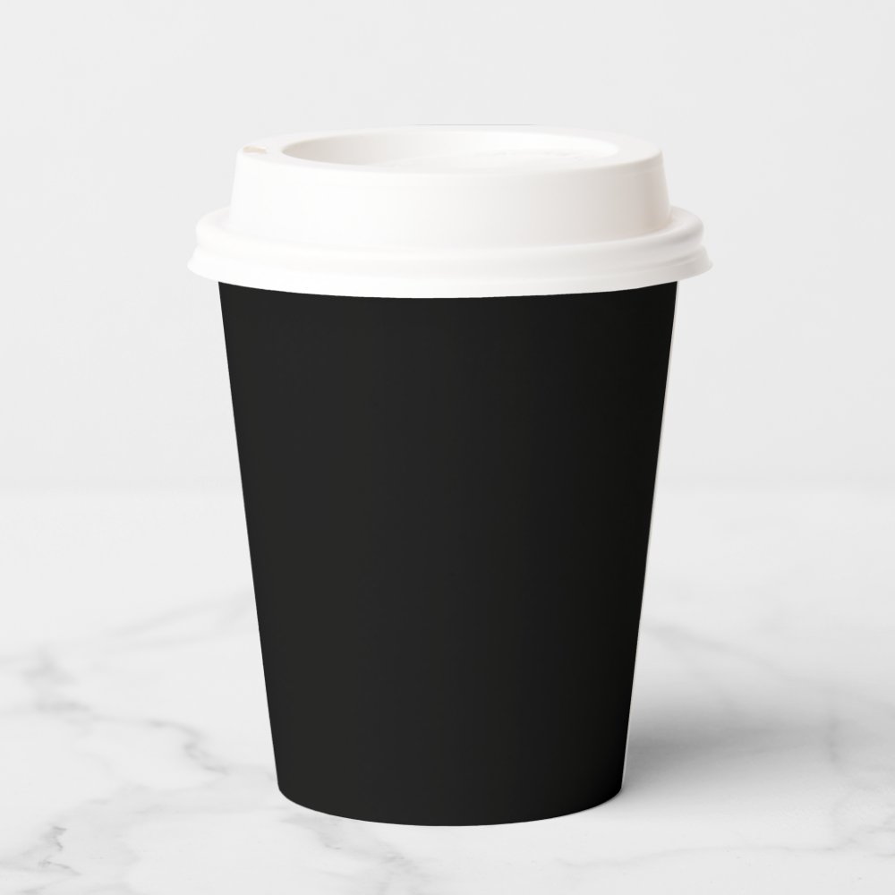 Paper Cups | Business Logo Branded Modern Black