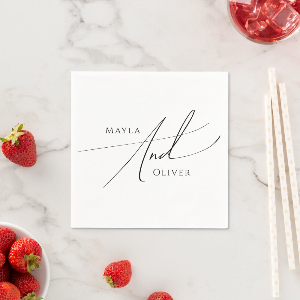 Whimsical Minimalist Script | Wedding Napkins