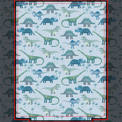 Dinosaur Pattern Blue Duvet Cover