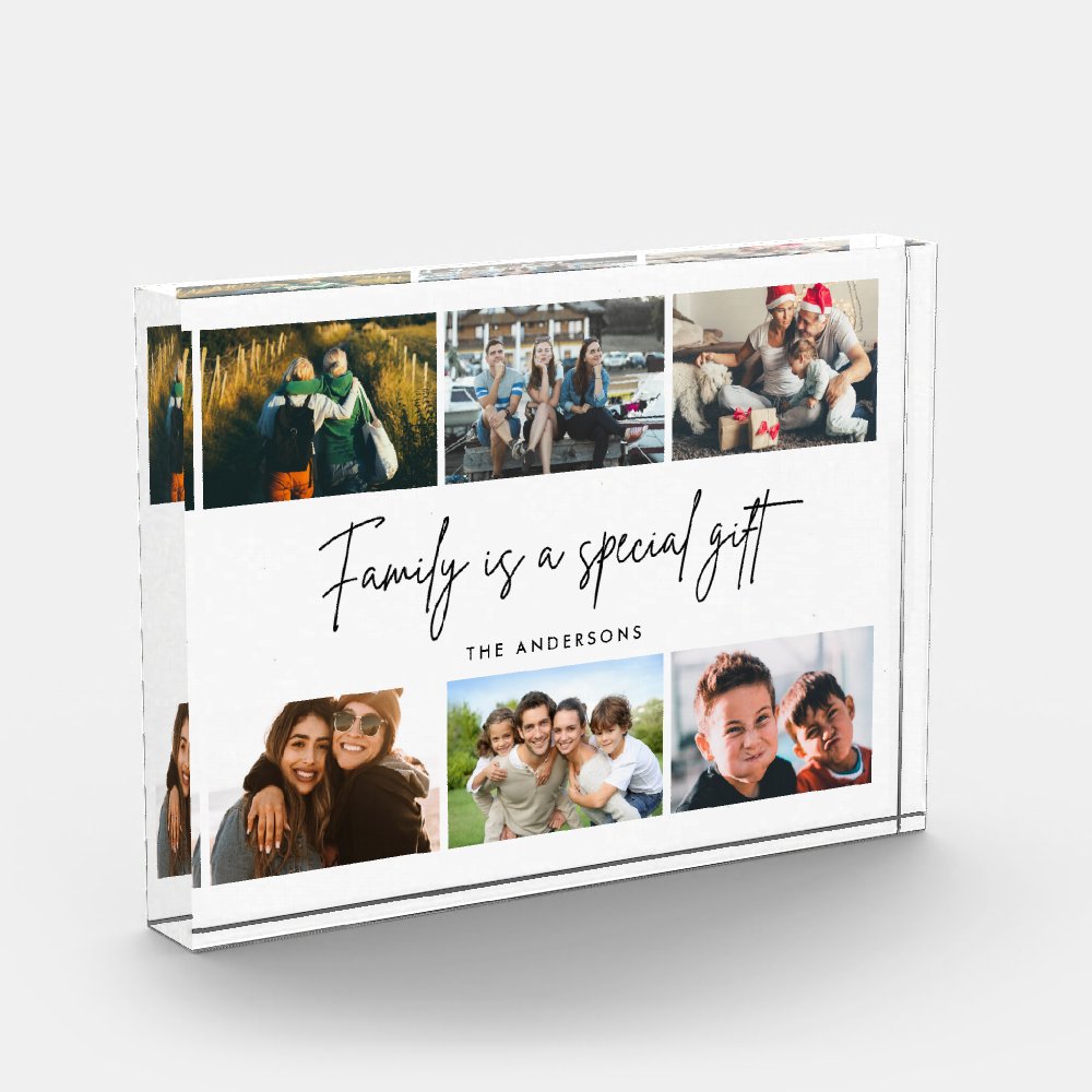 Family is a Special Gift Quote Photo Collage Block