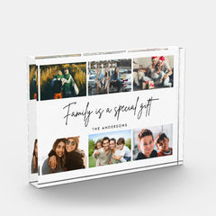 Family is a Special Gift Quote Photo Collage Block
