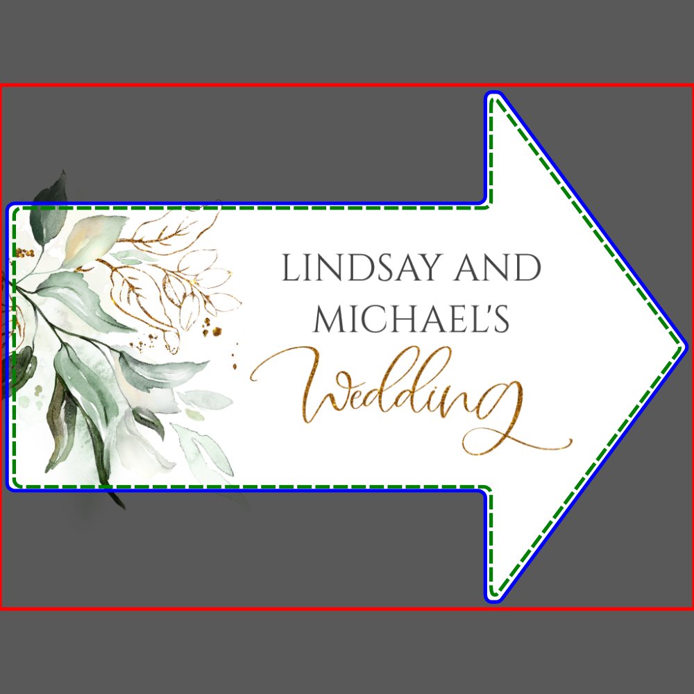 Gold Leaves Greenery Boho Summer Wedding Sign