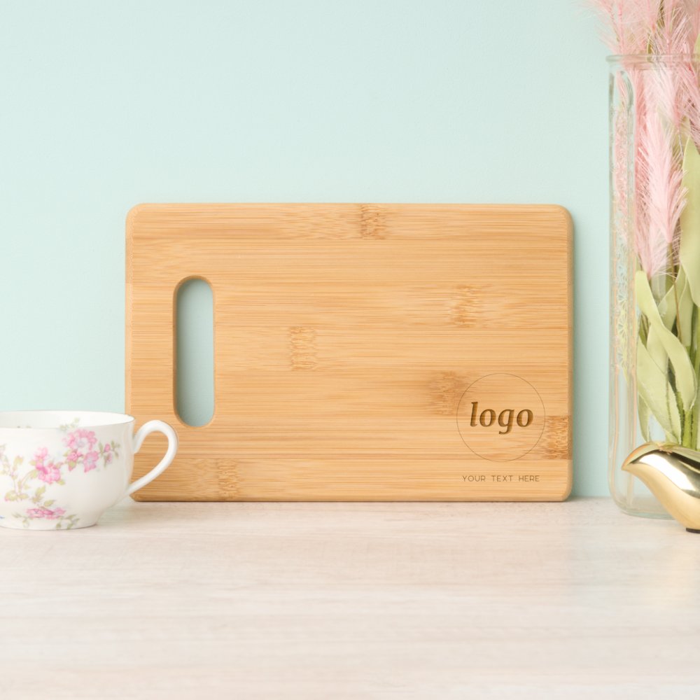 Simple Logo and Text Business Promotional Engraved Cutting Board