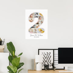 2nd Birthday Number 2 Photo Collage Baby Nursery Poster