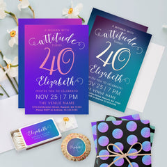 Inspirational Modern Stylish Blue Graduation Party Topple Tower
