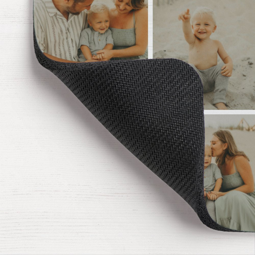 Family Collage Rustic Modern Personalized Mousepad