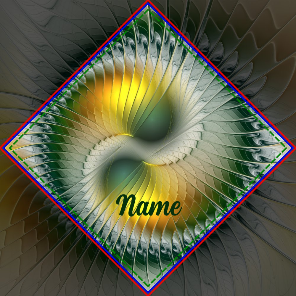 Yin Yang Green Yellow Abstract Fractal Pet Bandana