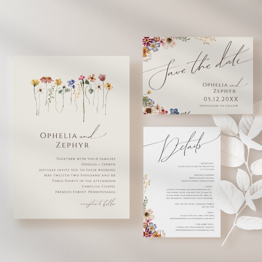 Simple Wildflower | Beige Table Number Chart