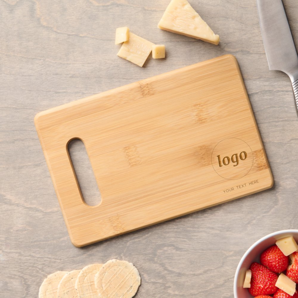 Simple Logo and Text Business Promotional Engraved Cutting Board