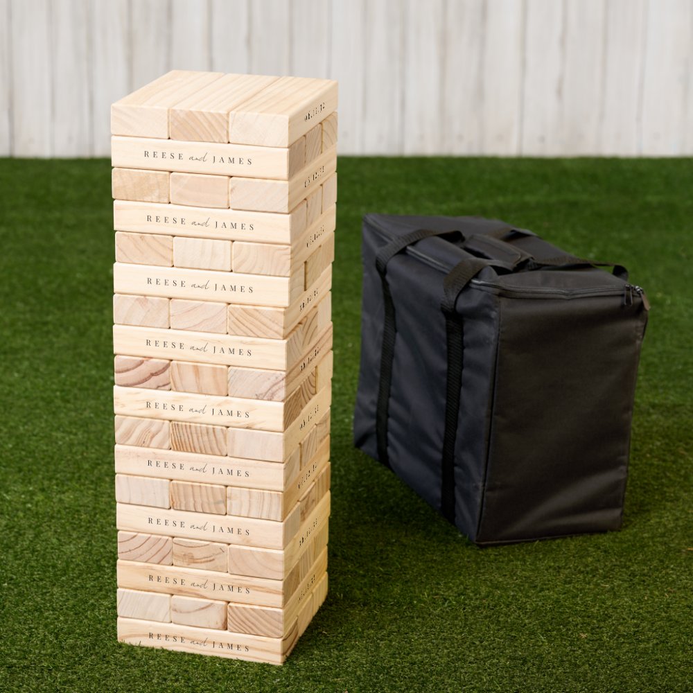 Inline | Modern Minimal Personalized Wedding Topple Tower