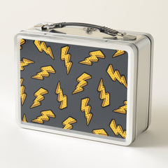 Lightning Bolt Pattern Fun and Pop Metal Lunch Box