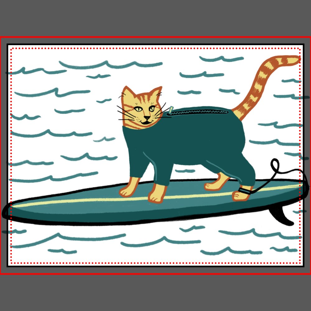 Cute Cat Surfing Pet Bed