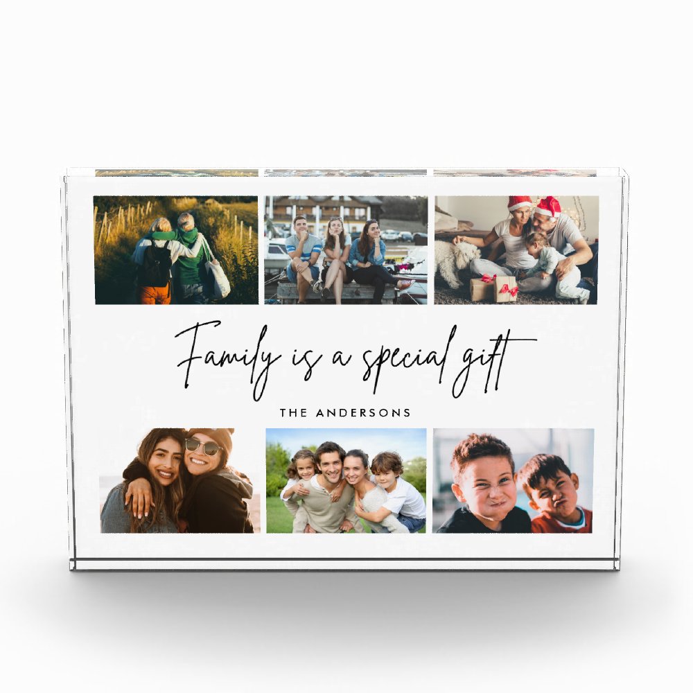 Family is a Special Gift Quote Photo Collage Block