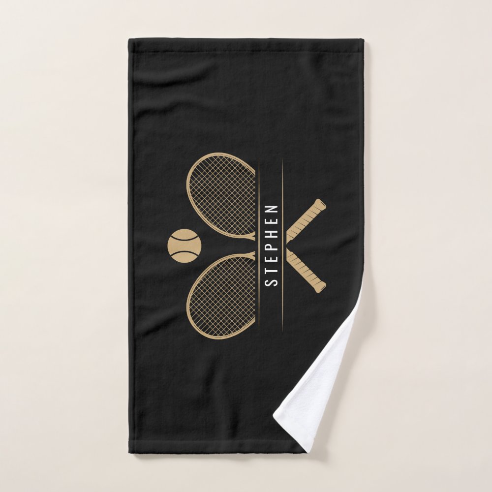 Tennis Rackets & Name Sports Hand Towel