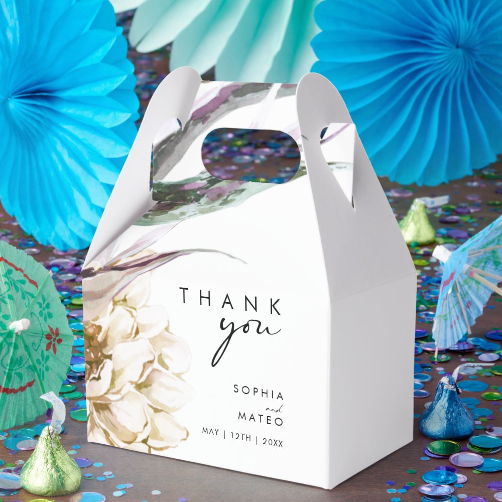 White Floral Wedding Favor Box