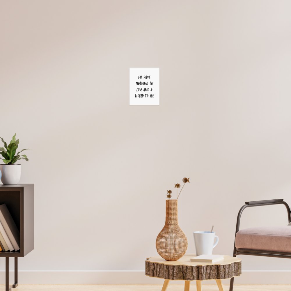 Motivational Travel Quote Minimal Black Brush Poster